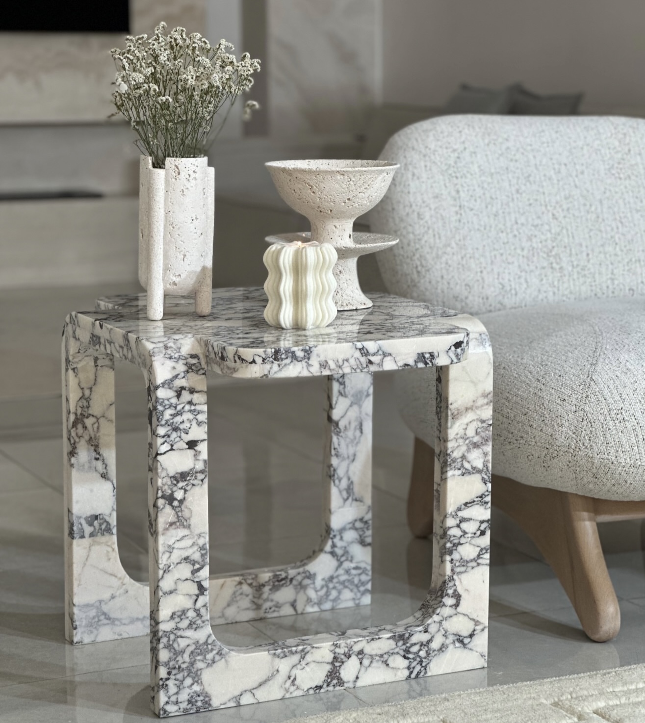 میز عسلی سنگ چینی