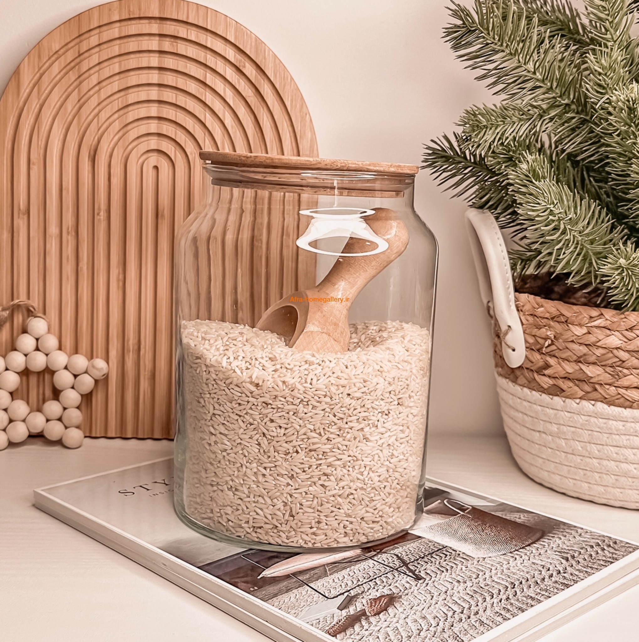 بانکه برنج و حبوبات شیشه ای