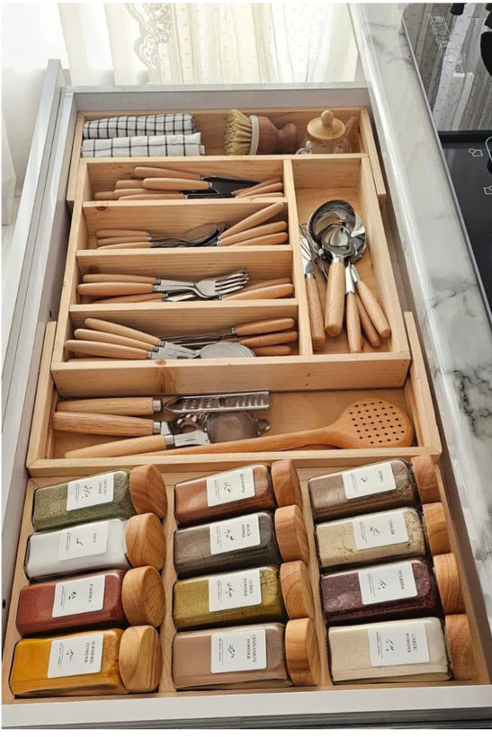 جا قاشقی چوبی و پک جا ادویه