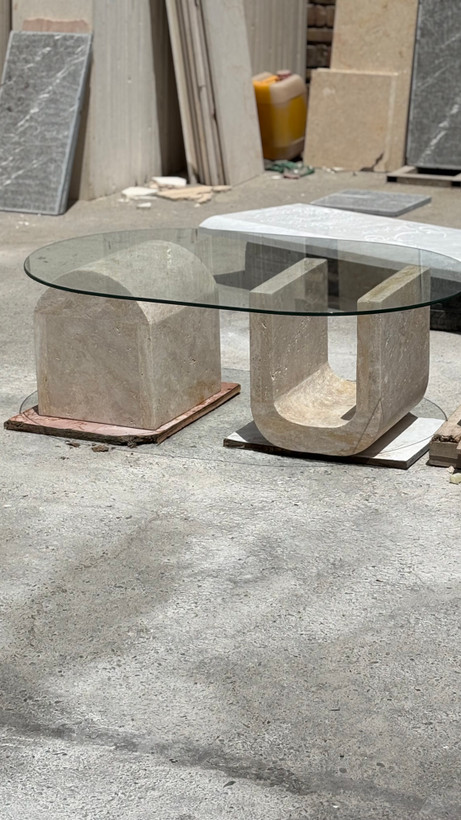 میز سنگی تراورتنی